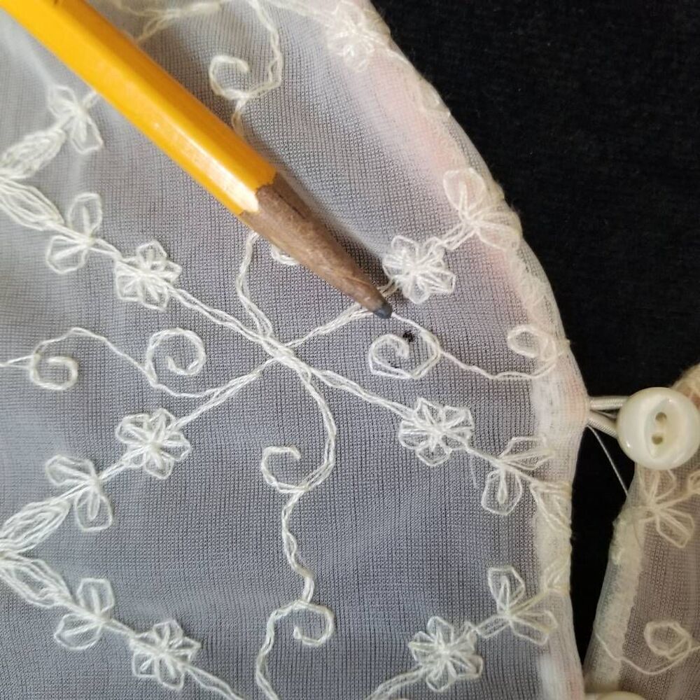 1950s SCHIAPARELLI Paris New York Peignoir Nightgown Set Pink Ivory Ombré M - Picture 16 of 16